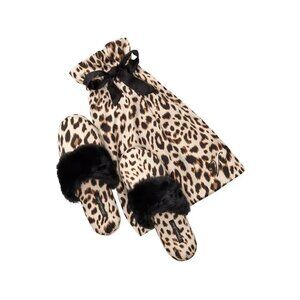 VICTORIA'S SECRET Signature Satin Slipper Size S (5/6) Animal Cheetah Print